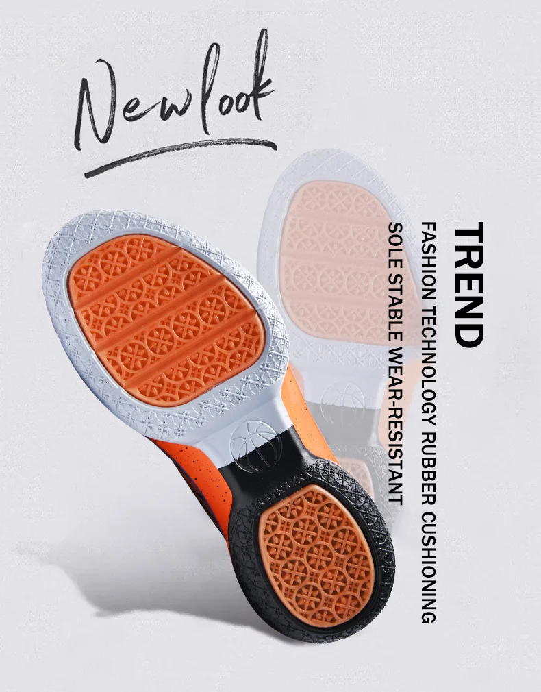 Lynjacye WUKONG Orange Style Mid Cut Basketball Shoes for Men Women Breathable Outdoor Sport Sneaker Air Cusion Walking Shoes