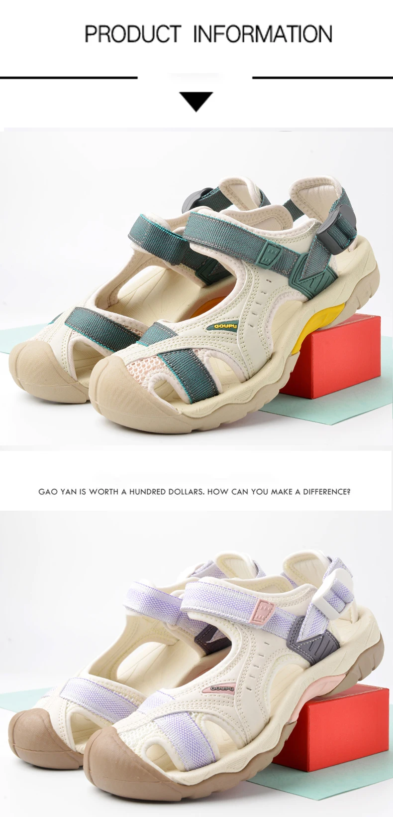 New Men's and Women's Shoes Summer Outdoor Student Sandals Anti Slip Soft Bottom Sneakers Flat Bottom Breathable Beach Sandals