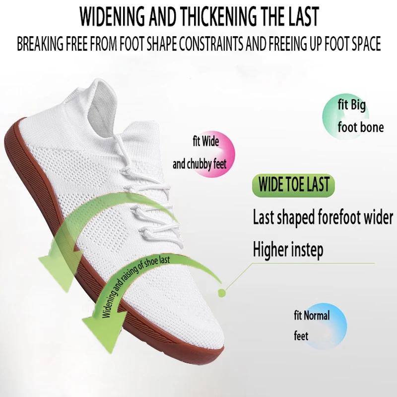 Unisex Minimalist Barefoot Shoes Lightweight Breathable Wide Toe Sneakers for Outdoor Casual Walking