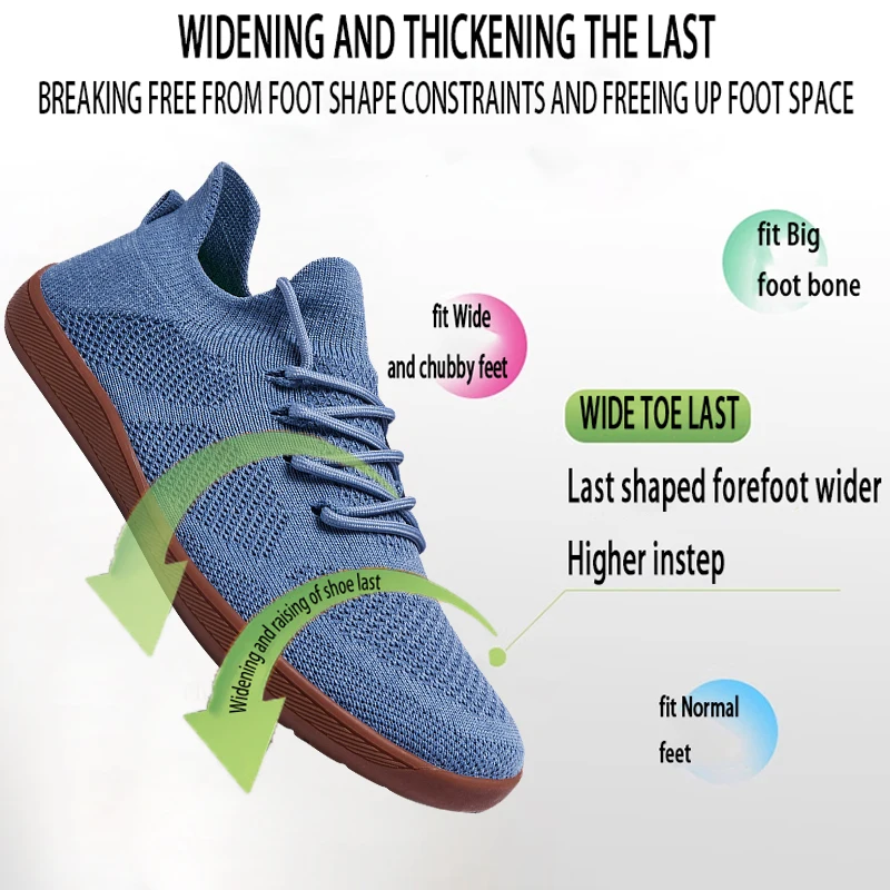 Unisex Minimalist Barefoot Shoes Lightweight Breathable Wide Toe Sneakers for Outdoor Casual Walking