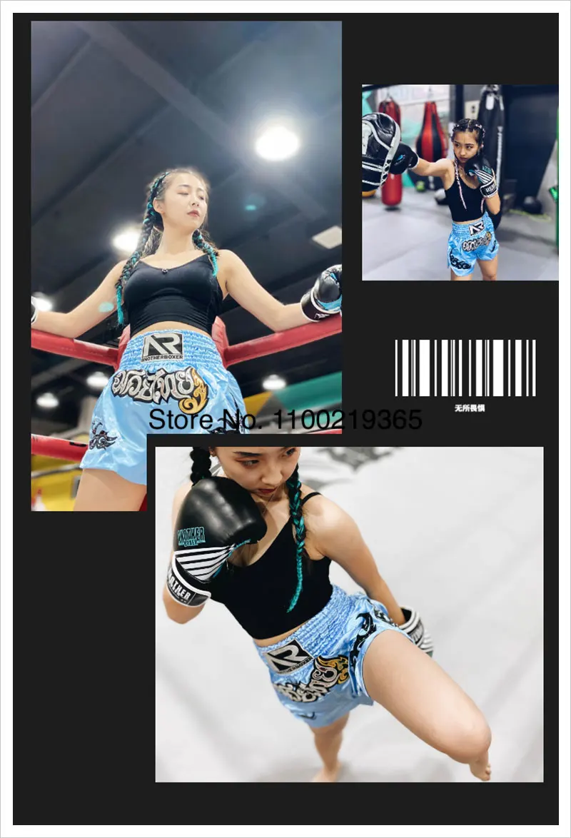 Tiger Muay Thai Shorts Satin Kick Boxing Shorts Mens Women Kids Gym Martial Arts MMA Training Clothes BJJ Fight Kickboxing Pants