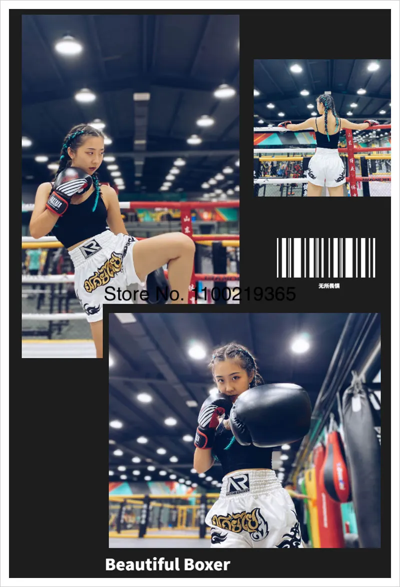 Tiger Muay Thai Shorts Satin Kick Boxing Shorts Mens Women Kids Gym Martial Arts MMA Training Clothes BJJ Fight Kickboxing Pants