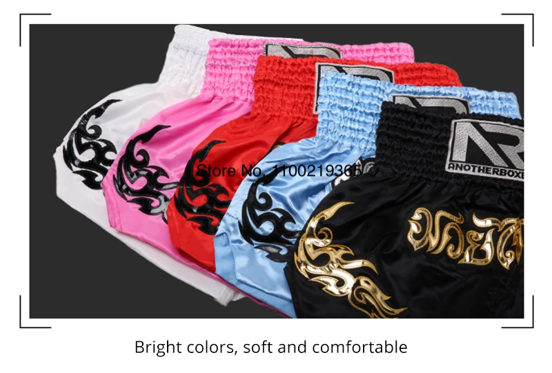 Tiger Muay Thai Shorts Satin Kick Boxing Shorts Mens Women Kids Gym Martial Arts MMA Training Clothes BJJ Fight Kickboxing Pants