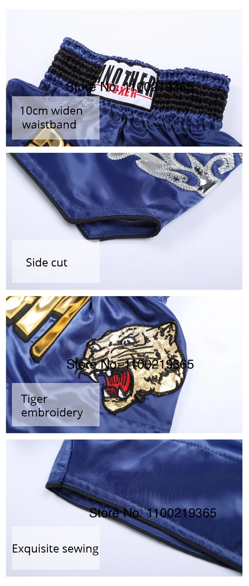 Tiger Muay Thai Shorts Satin Kick Boxing Shorts Mens Women Kids Gym Martial Arts MMA Training Clothes BJJ Fight Kickboxing Pants