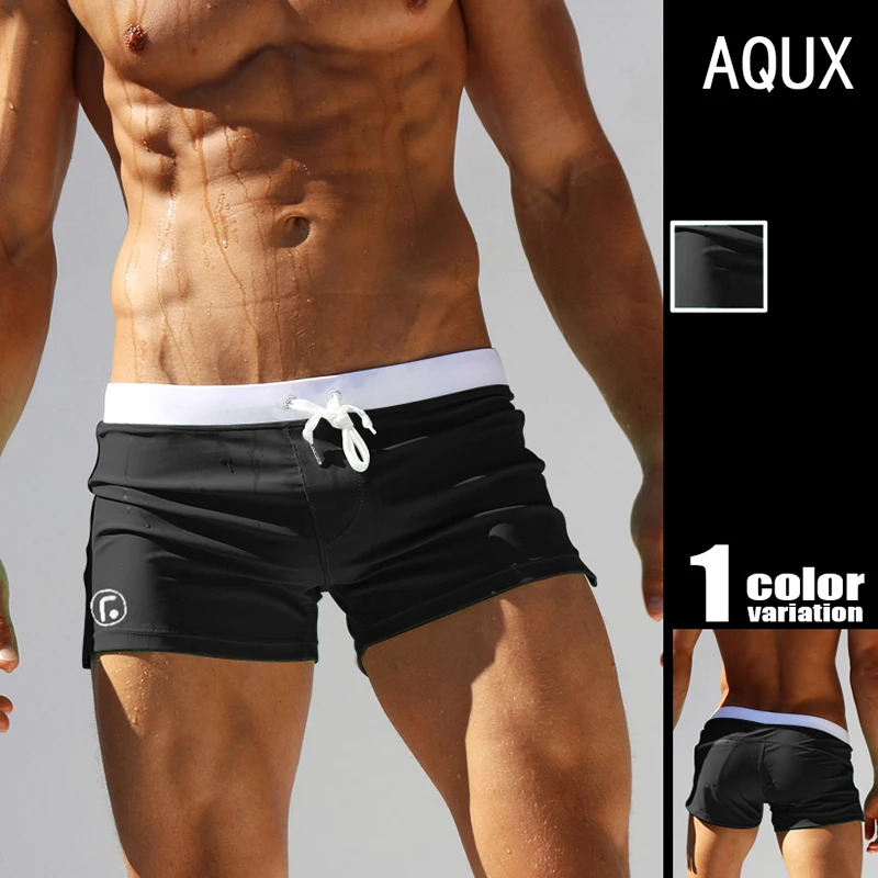 Men's Swimwear Low Waist Surfing Trunk Swim Short Sexy Personality Swimsuit Male Pocket Swimming Beach Board Short Men Bathing