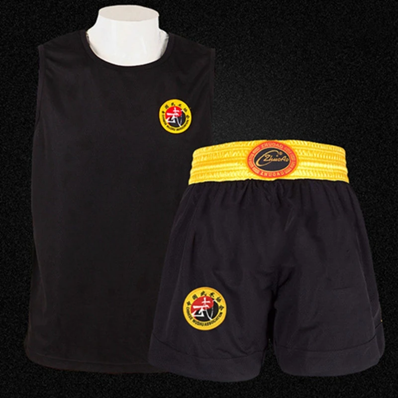 Muay Thai Shorts MMA T Shirt Kungfu Wushu Clothing Martial Arts Sanda Rashguard Boxing Pants Men Women Kids Performance Costume