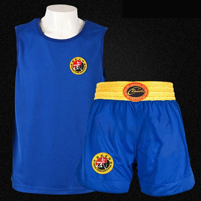 Muay Thai Shorts MMA T Shirt Kungfu Wushu Clothing Martial Arts Sanda Rashguard Boxing Pants Men Women Kids Performance Costume