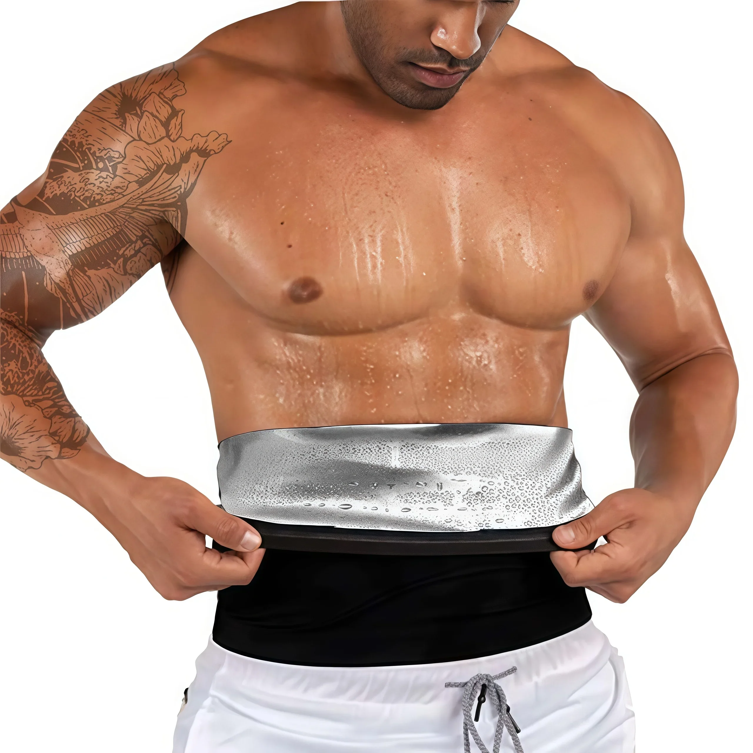 1Pcs Waist Cincher Sauna Sweat Belt for Men, Neoprene-Free Waist Trimmer, Slimming Workout Body Shaper Belly Wrap