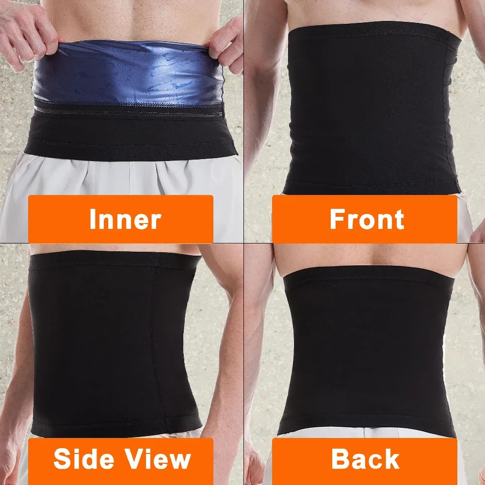 1Pcs Waist Cincher Sauna Sweat Belt for Men, Neoprene-Free Waist Trimmer, Slimming Workout Body Shaper Belly Wrap