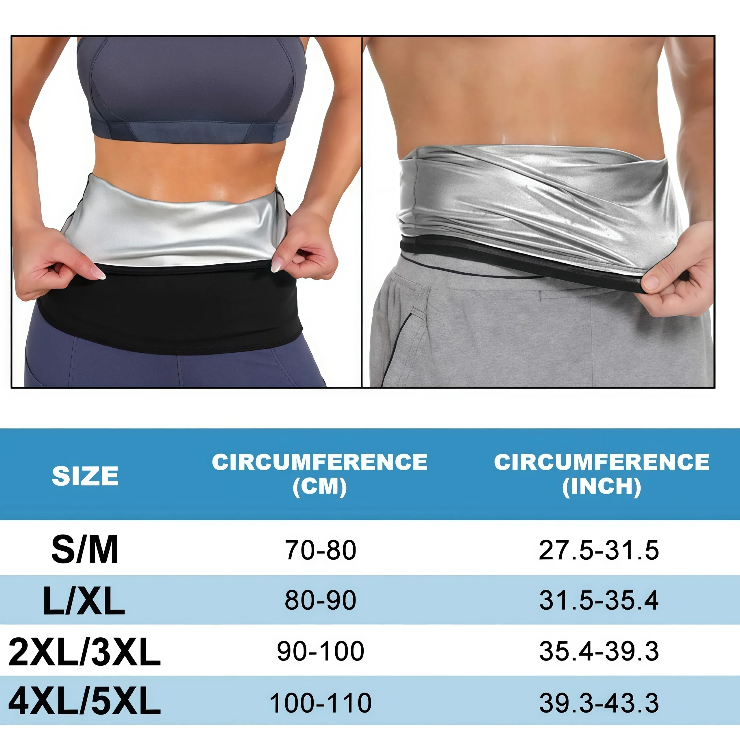 1Pcs Waist Cincher Sauna Sweat Belt for Men, Neoprene-Free Waist Trimmer, Slimming Workout Body Shaper Belly Wrap