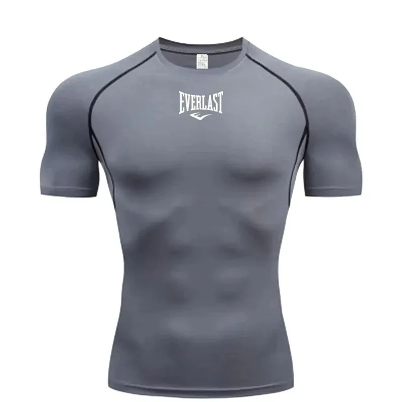 Sportswear Sweatshirts for Men's Running Compression T-Shirt Short Sleeve Gym Casual Workout Fitness Jogging Fashion Tight Fit