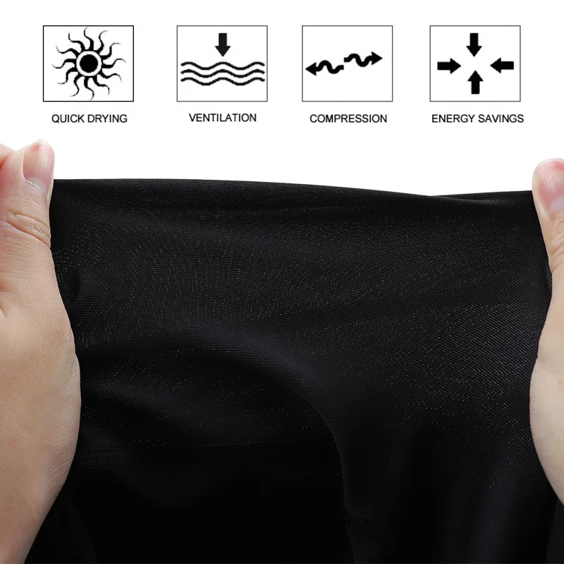 Men's Sports Running Tights Anti-Collision Knee Pad Compression Pants Quick Dry High Elastic Gym Fitness Training Leggings 3/4