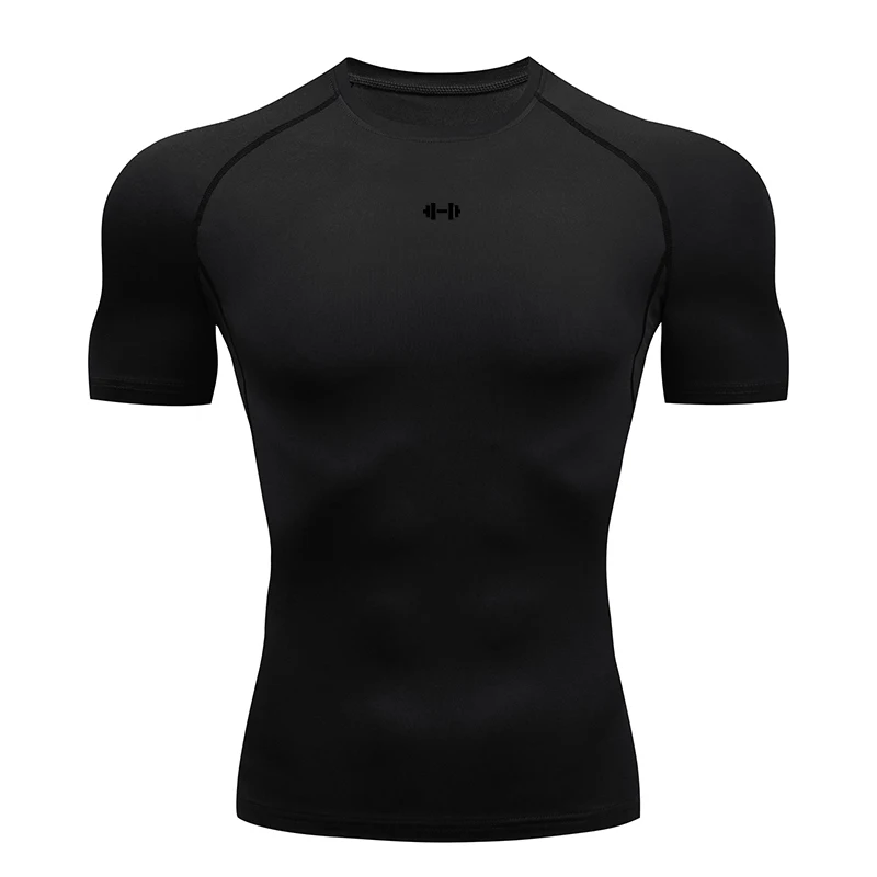 Tight Men Sport T-shirt Quick Dry Bodybuilding Running Shirt Short Sleeve Compression Top Gym T Shirt Men Fitness Rashgard