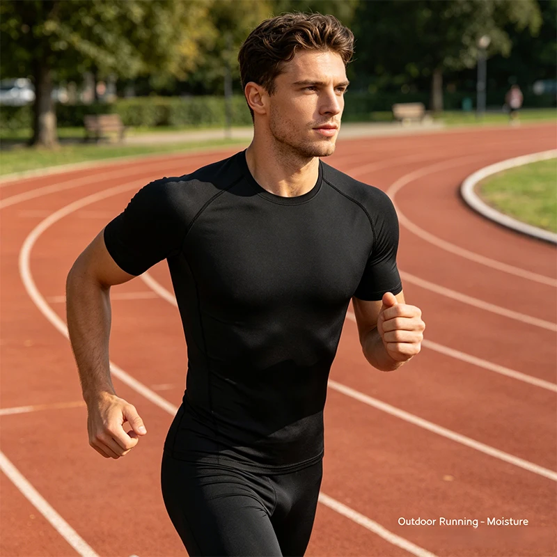 Tight Men Sport T-shirt Quick Dry Bodybuilding Running Shirt Short Sleeve Compression Top Gym T Shirt Men Fitness Rashgard