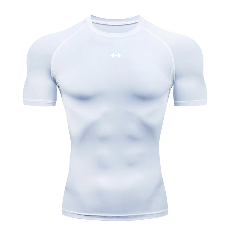 Tight Men Sport T-shirt Quick Dry Bodybuilding Running Shirt Short Sleeve Compression Top Gym T Shirt Men Fitness Rashgard