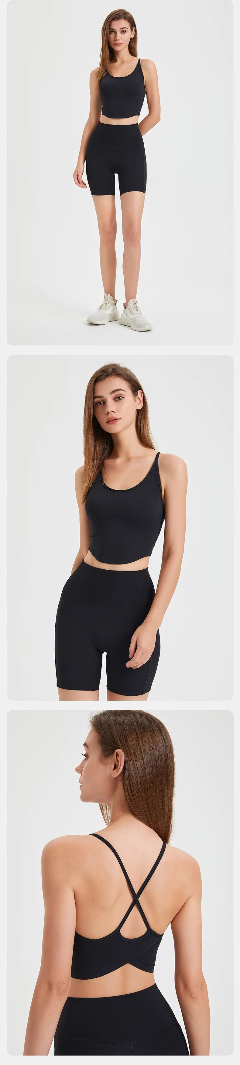 Women's Seamless Yoga Sports Bra - Criss Cross Back, No Cup Shifting, Sexy Pilates Workout Tank Top