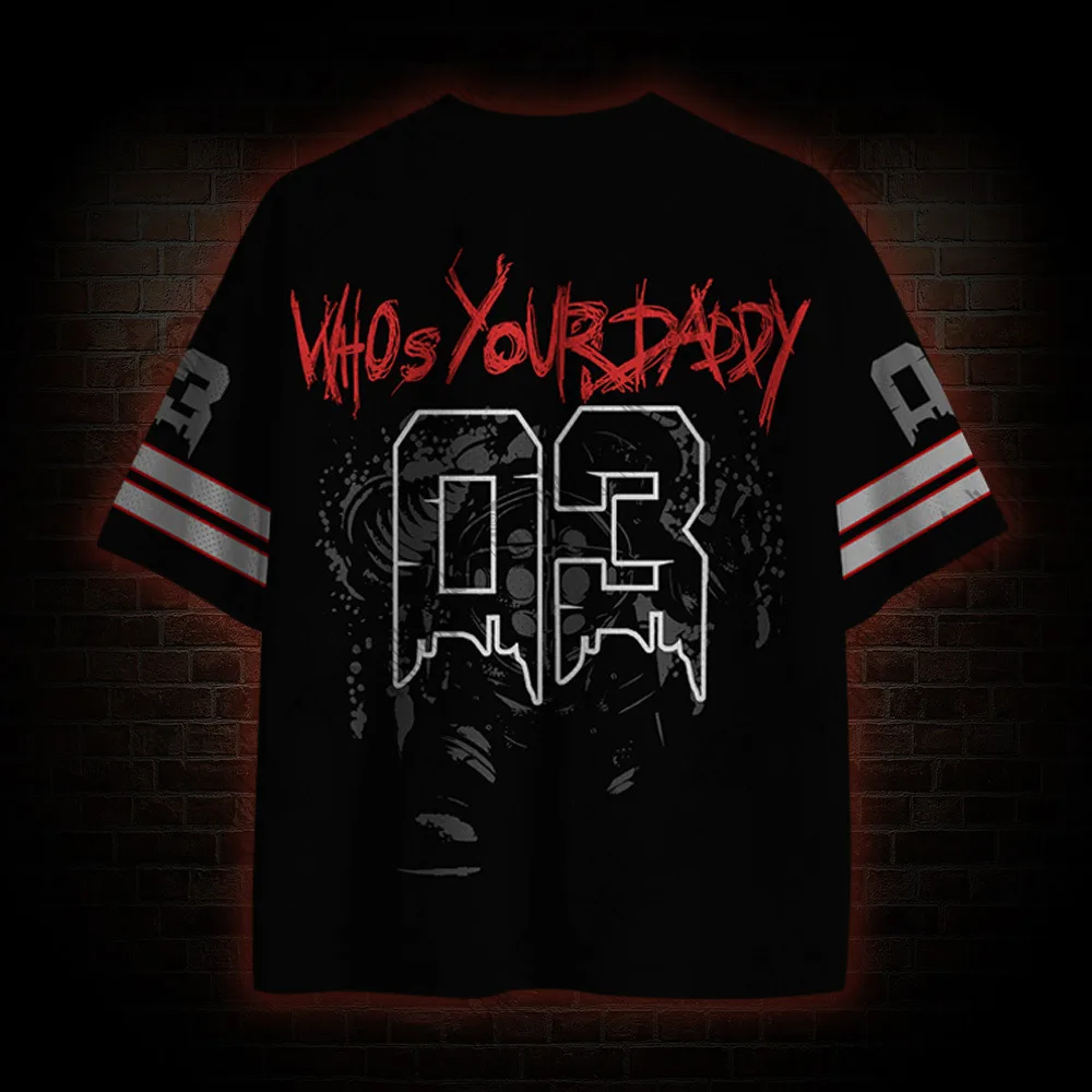 2026 New Movie Sports Fashion Adult and Children's Short Sleeve V-neck Street Eye Clothing Gothic Style Horror Fans Gift
