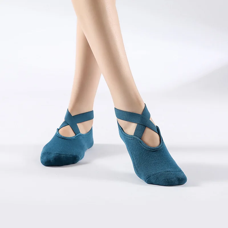 Women High Quality Breathable Yoga Socks Silicone Non-Slip Bandage Pilates Sock Ladies Ballet Dance Fitness Workout Cotton Socks