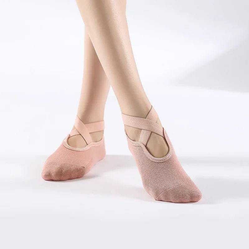 Women High Quality Breathable Yoga Socks Silicone Non-Slip Bandage Pilates Sock Ladies Ballet Dance Fitness Workout Cotton Socks