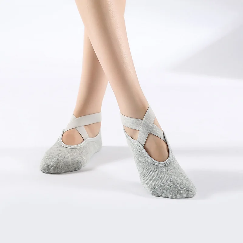 Women High Quality Breathable Yoga Socks Silicone Non-Slip Bandage Pilates Sock Ladies Ballet Dance Fitness Workout Cotton Socks