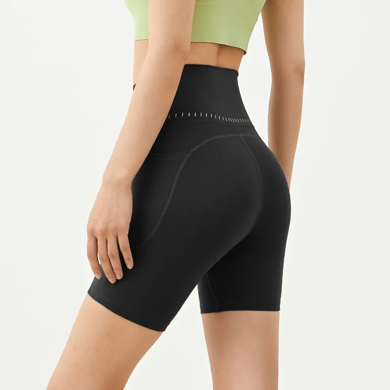 High Waist Women's Sports Yoga Shorts Quick Drying Hip Lift Fitness Running Cycling 3-Point Quick Dry Yoga Shorts Gym Shorts