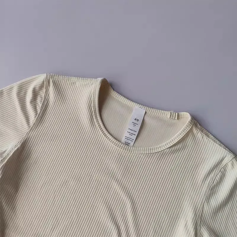 Women Seamless Yoga T-Shirt Ribbed Sports Shirt Breathable Gym Tops Sport Blouse Shirt Short Sleeve Running T-Shirt Yoga Shirts