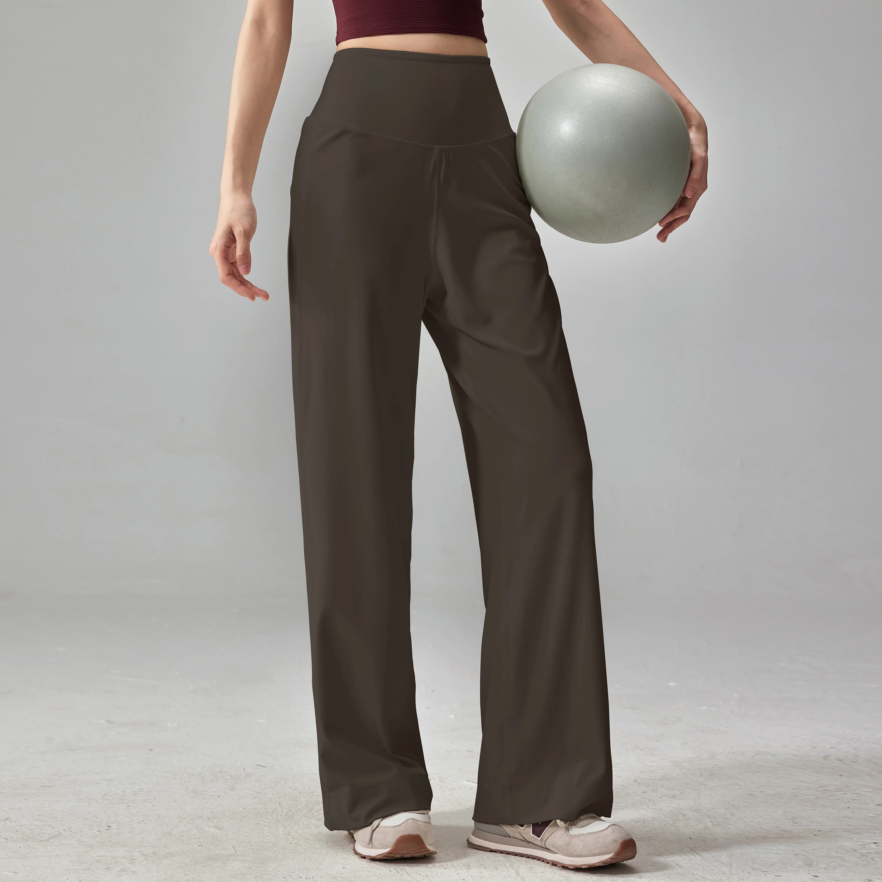Women's High Quality Pants With Pockets High Waist Stretch Loose Sweatpants Nake-Feeling Sports Leisure  Yoga Workout Pants