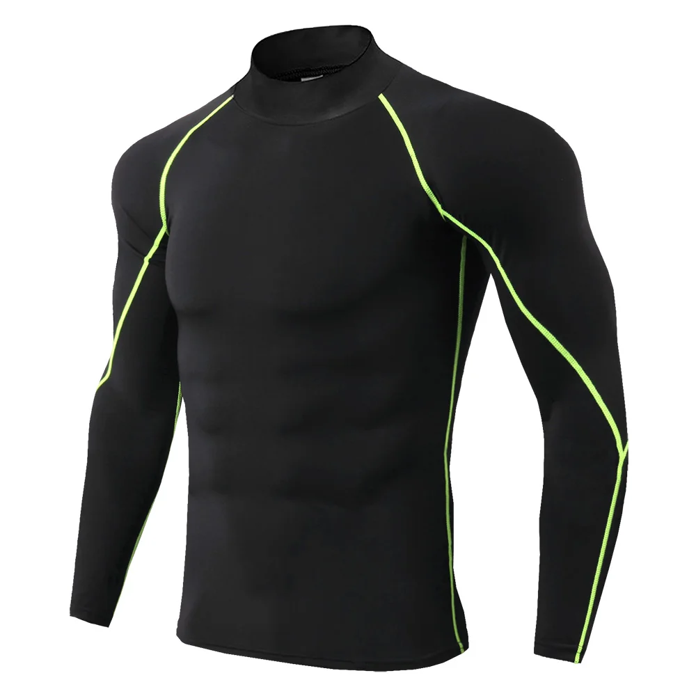 Sport T-shirt Men Compression Running Shirt Elastic Long Sleeve Fitness Athletic Top Gym Workout Undershirt Sportwear