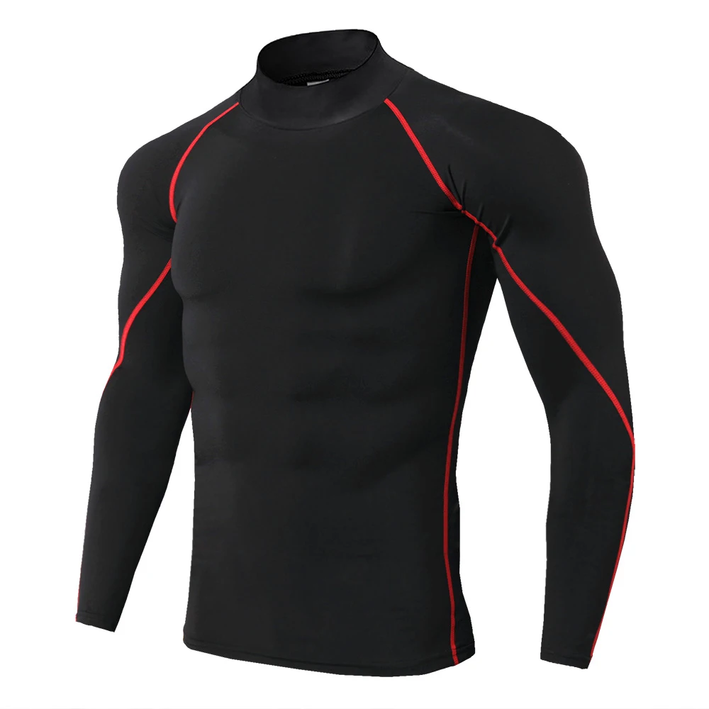 Sport T-shirt Men Compression Running Shirt Elastic Long Sleeve Fitness Athletic Top Gym Workout Undershirt Sportwear