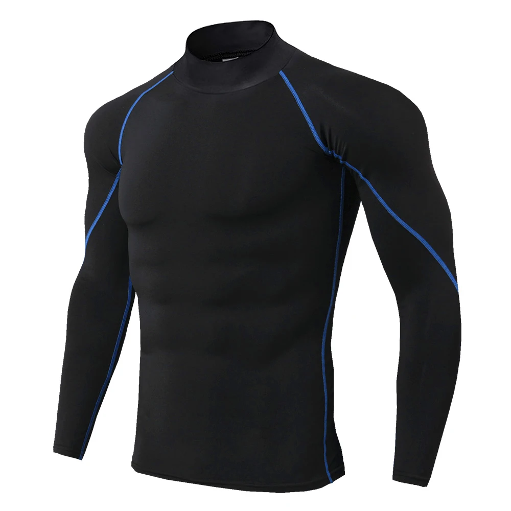 Sport T-shirt Men Compression Running Shirt Elastic Long Sleeve Fitness Athletic Top Gym Workout Undershirt Sportwear