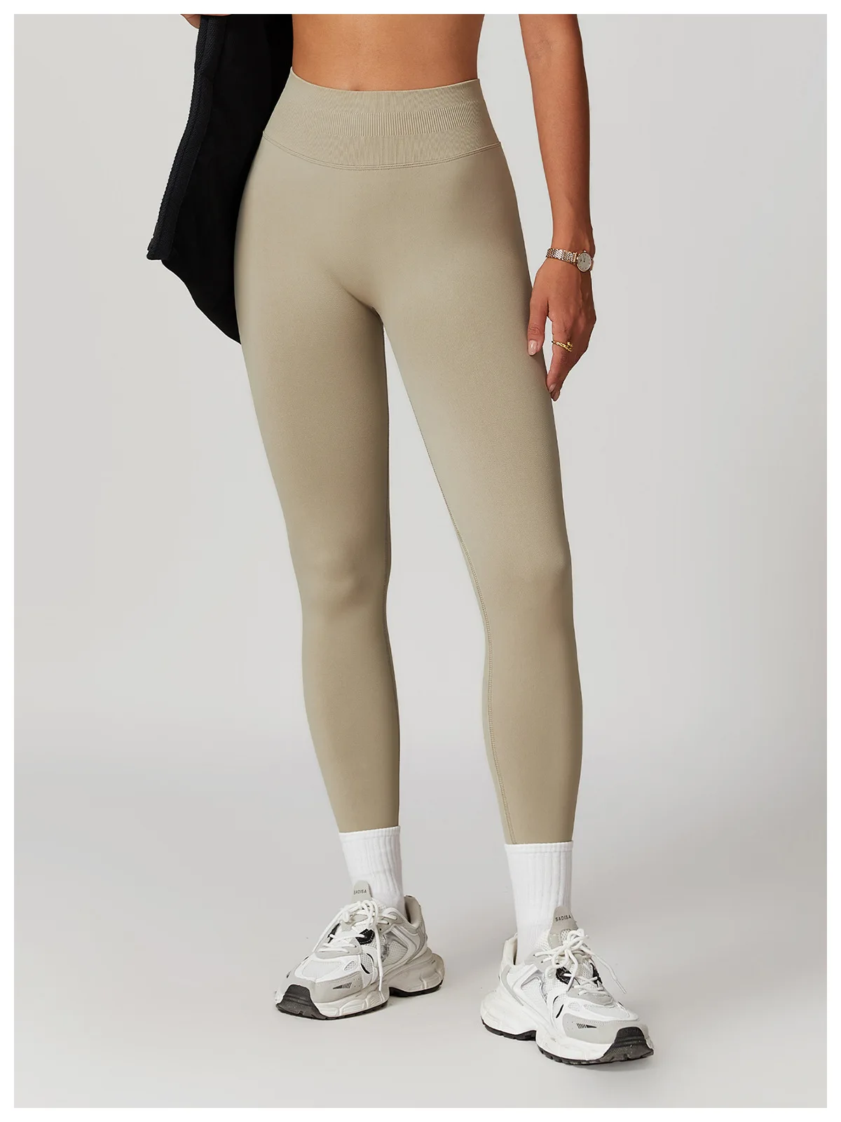 Seamless Fitness Leggings Women Sport High Waist Elastic Ribbed Yoga Leggings Gym Jogging Quick Dry Push Up Slim Pants Female