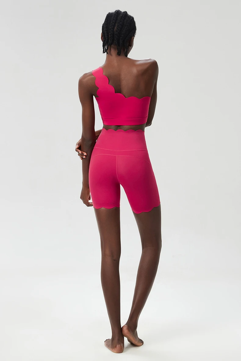 Women Summer Short Sportswear Solid Color Two Pieces Fitness Yoga Set Breathable Quick Dry Running Suit Female Workout Clothes