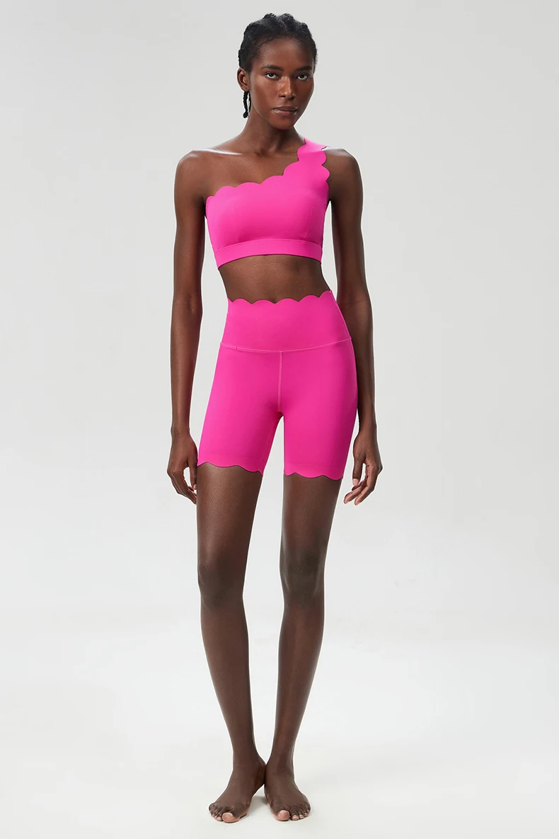 Women Summer Short Sportswear Solid Color Two Pieces Fitness Yoga Set Breathable Quick Dry Running Suit Female Workout Clothes