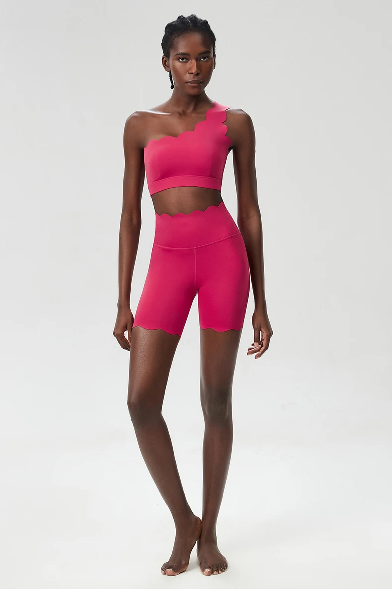 Women Summer Short Sportswear Solid Color Two Pieces Fitness Yoga Set Breathable Quick Dry Running Suit Female Workout Clothes