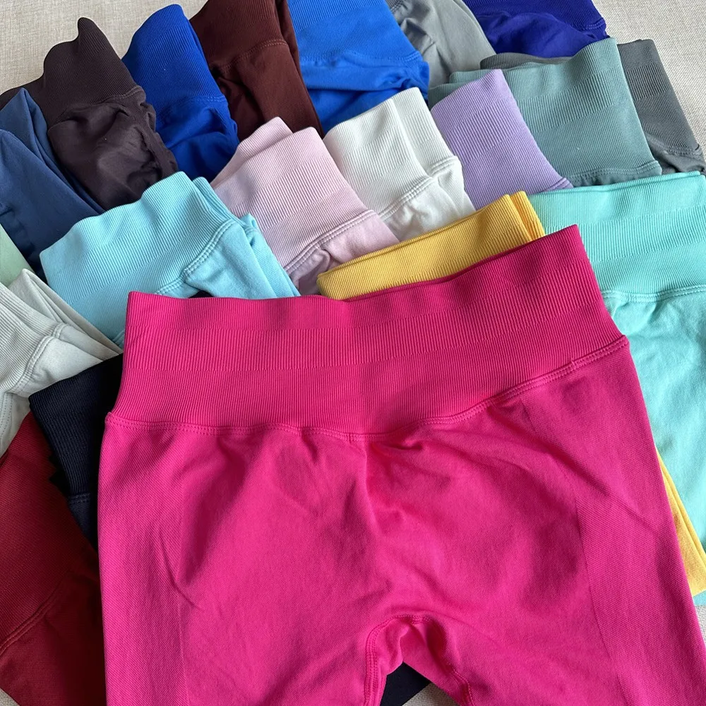 Women Sports Leggings Seamless Yoga Long Pants Low Band Fitness Leggings Compress The Hips Tights Gym Workout Pants