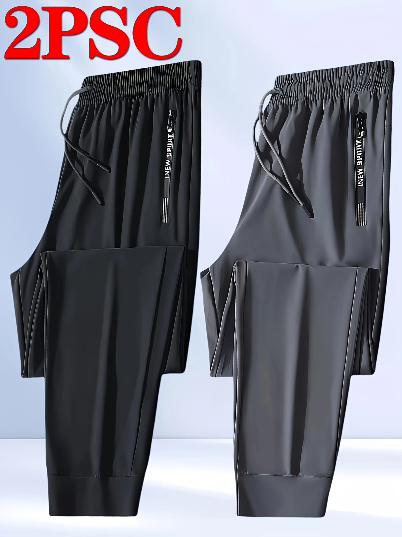 2-Pack Men's Sports Trousers High Stretch Men's Jogging Pants Quick-Drying Sweatpants Baggy Man Fishing Gym Sportswear Pants