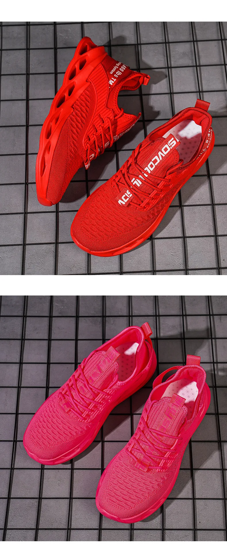 Hot Sale Summer Pink Casual Sneakers Women Men Blade Shoes Big Size 46 Light Breathable Running Shoes Men Mesh Sports Sneakers
