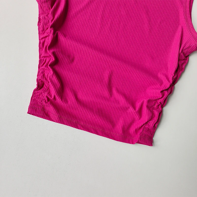 Summer Nude Yoga Racerback Female Fold Slim Fit Sports Running and Fitness Outwear Crop Top Bras Vest Shirt Quick Dry Clothing