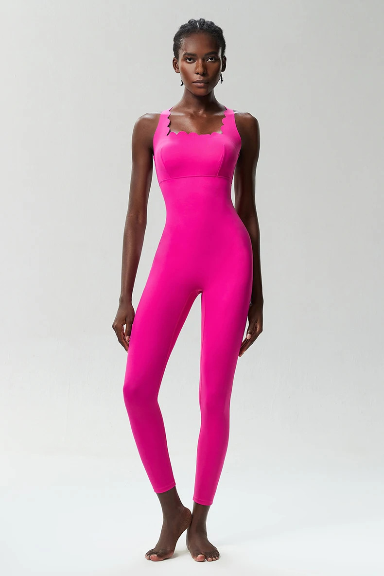 One Piece Gym Running Suit Women Stretch Soft Slim Fit Yoga Jumpsuit Breathable Super Stretch Workout Clothes Female Sportswear