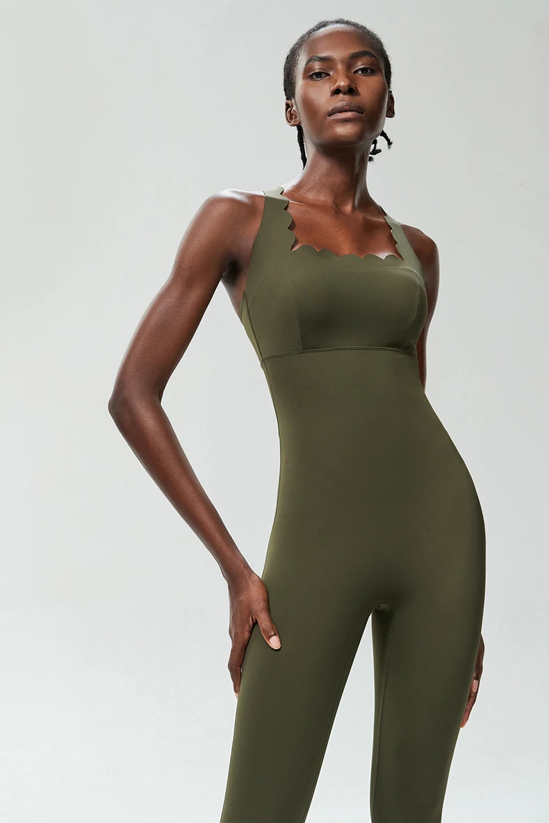 One Piece Gym Running Suit Women Stretch Soft Slim Fit Yoga Jumpsuit Breathable Super Stretch Workout Clothes Female Sportswear