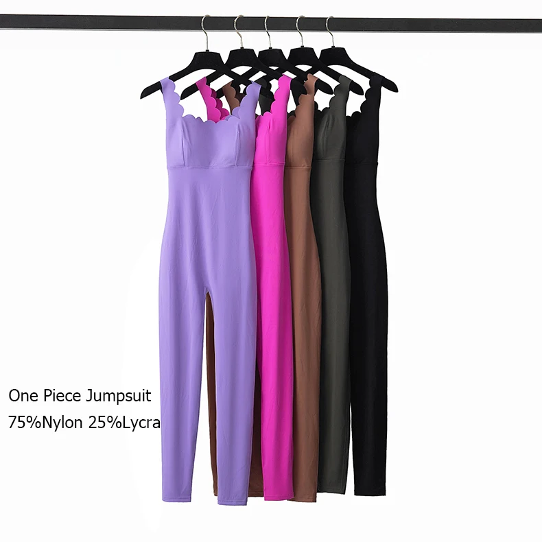 One Piece Gym Running Suit Women Stretch Soft Slim Fit Yoga Jumpsuit Breathable Super Stretch Workout Clothes Female Sportswear