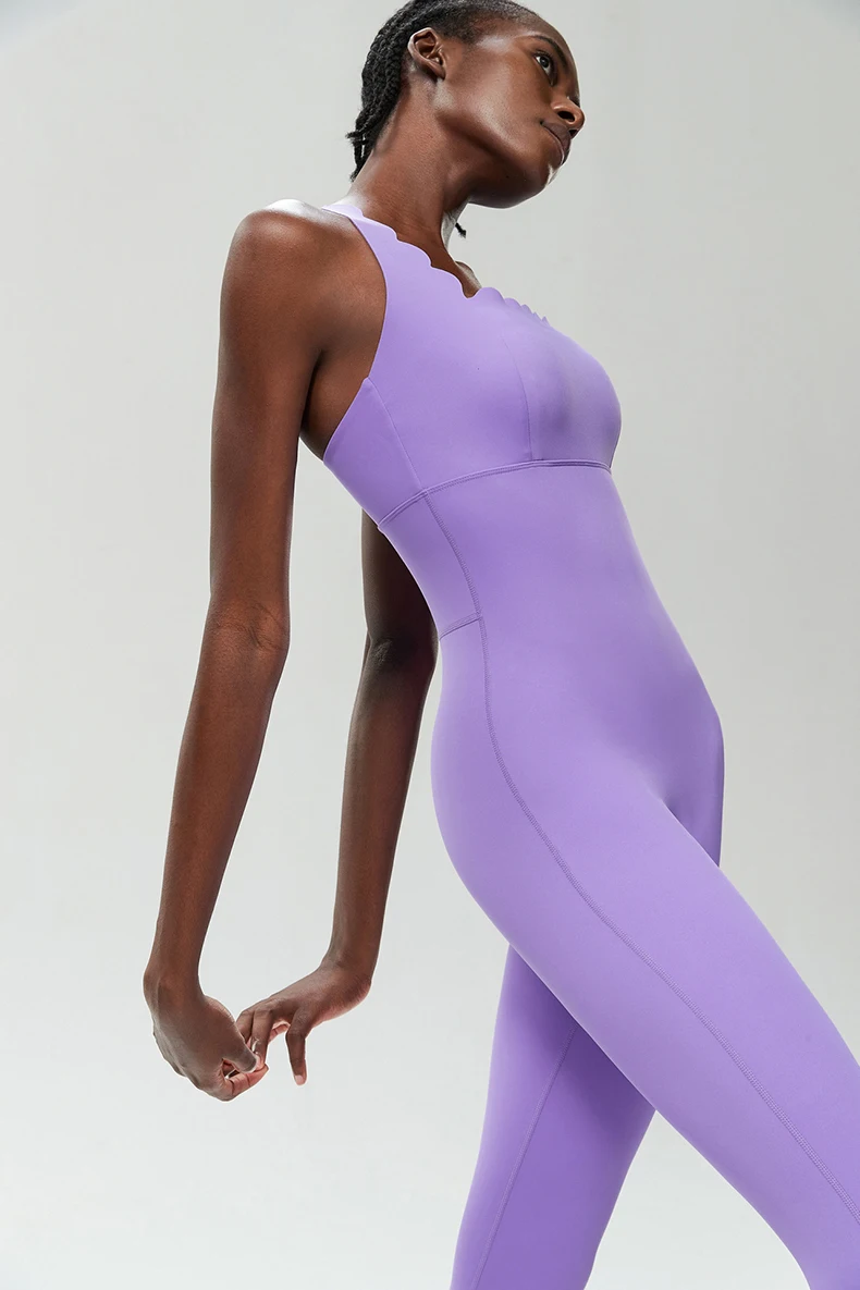 One Piece Gym Running Suit Women Stretch Soft Slim Fit Yoga Jumpsuit Breathable Super Stretch Workout Clothes Female Sportswear