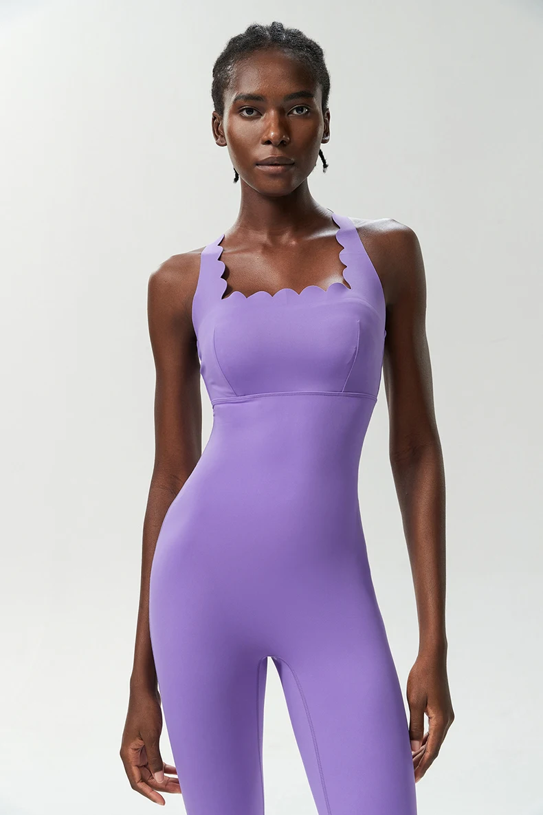 One Piece Gym Running Suit Women Stretch Soft Slim Fit Yoga Jumpsuit Breathable Super Stretch Workout Clothes Female Sportswear