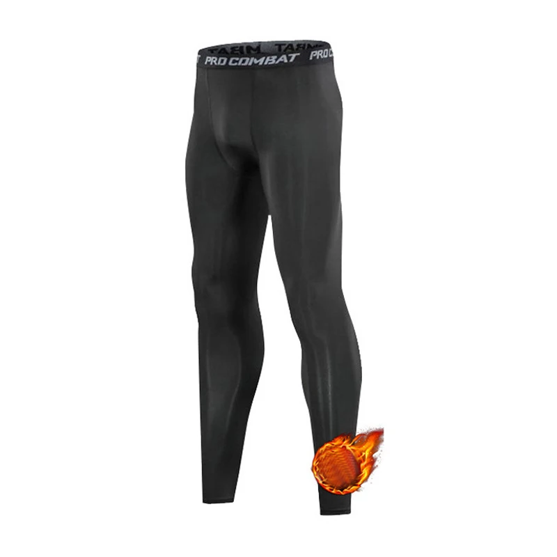 New Men's Pro Basketball Football Running Sports Fitness Training Leggings High Stretch Bottoming Autumn Winter Fleece Trousers
