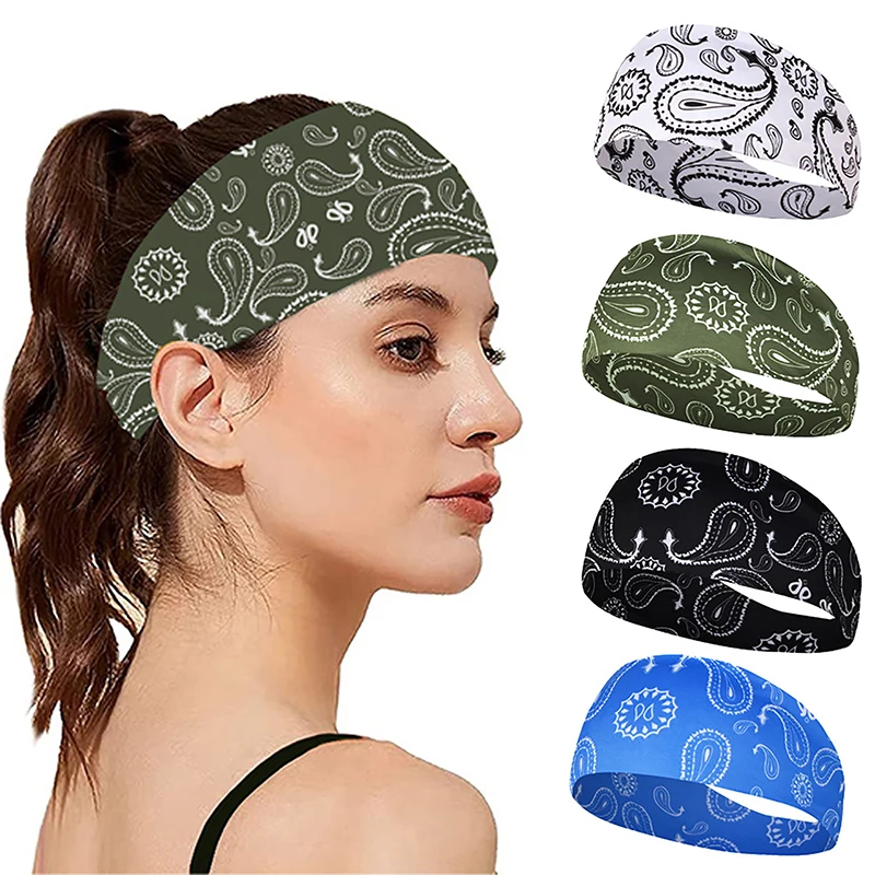 Sports Hair Bands Elastic Yoga Hairbands Absorbing Sweat Headband Women Men Running Fitness Turban Outdoor Gym Head Wrap Bandana