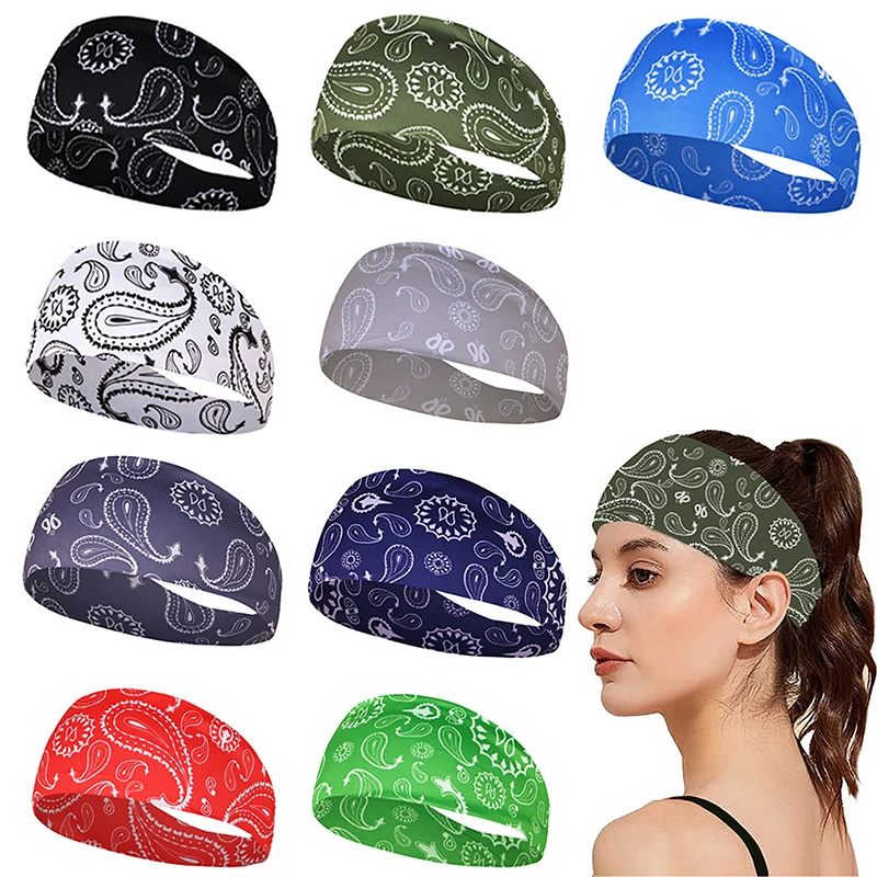 Sports Hair Bands Elastic Yoga Hairbands Absorbing Sweat Headband Women Men Running Fitness Turban Outdoor Gym Head Wrap Bandana