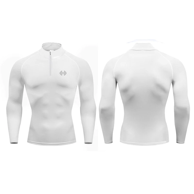 Men Compression Long Sleeve Sports Polo Shirts Running T-Shirts Trainning & Exercise Tshirt Gym Fitness Quick Drying Sportswear