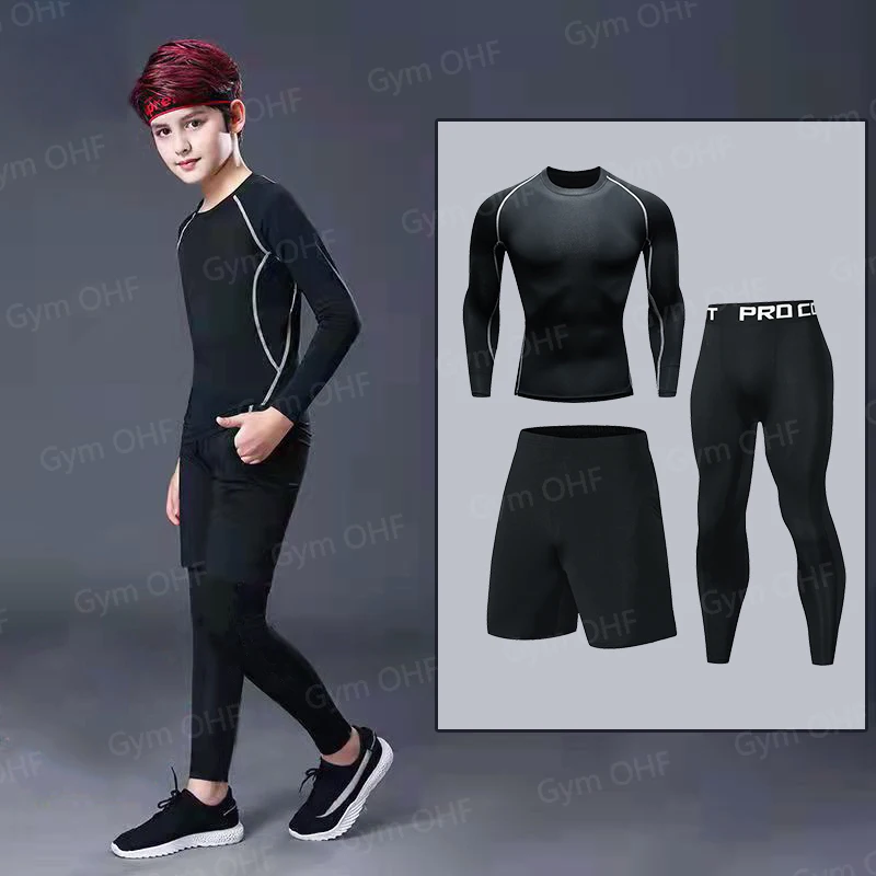 T Shirt Children Compression Running For Kids Long Sleeve Sportswear Bodybuilding Workout Shirts Slim Fitness Rashguard