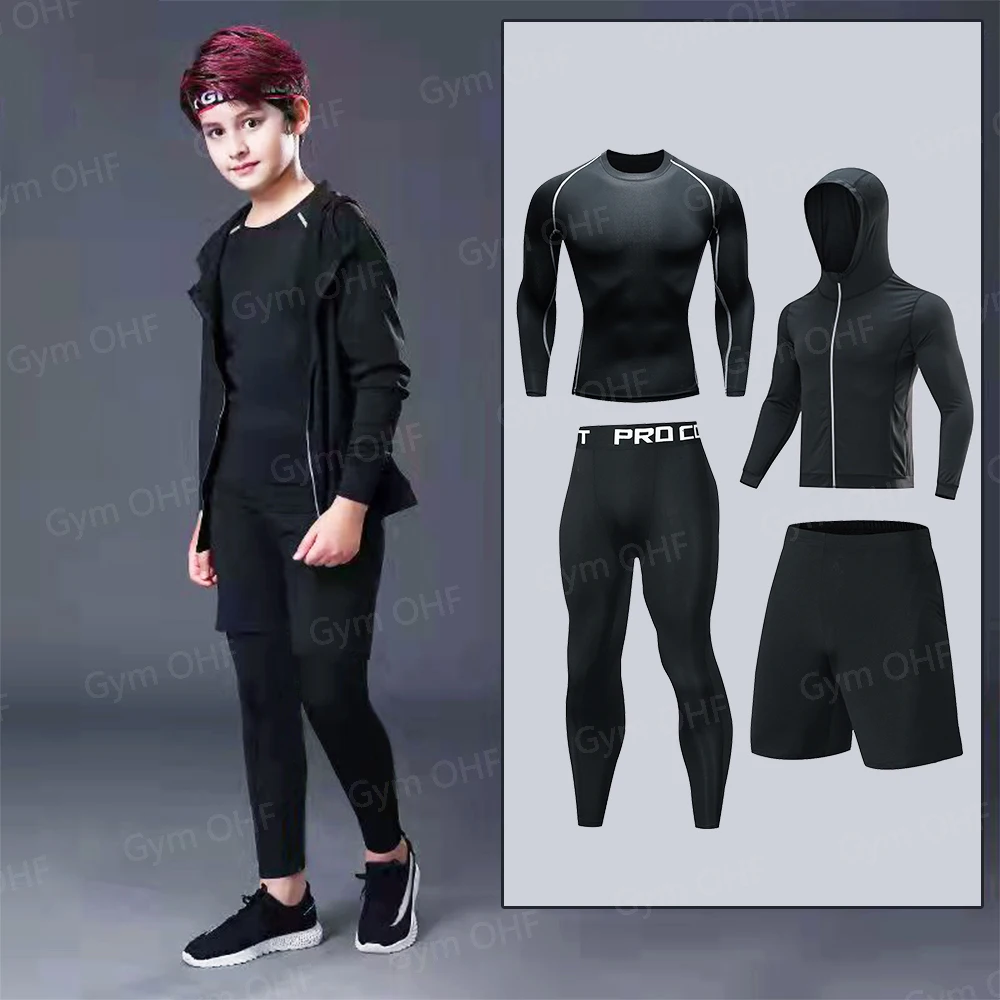 T Shirt Children Compression Running For Kids Long Sleeve Sportswear Bodybuilding Workout Shirts Slim Fitness Rashguard