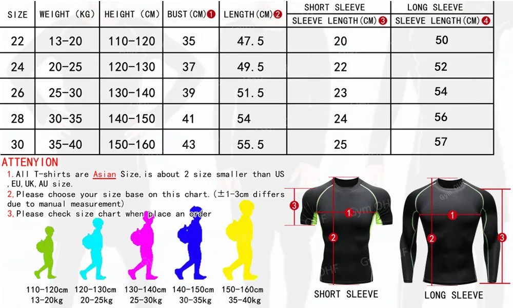 T Shirt Children Compression Running For Kids Long Sleeve Sportswear Bodybuilding Workout Shirts Slim Fitness Rashguard